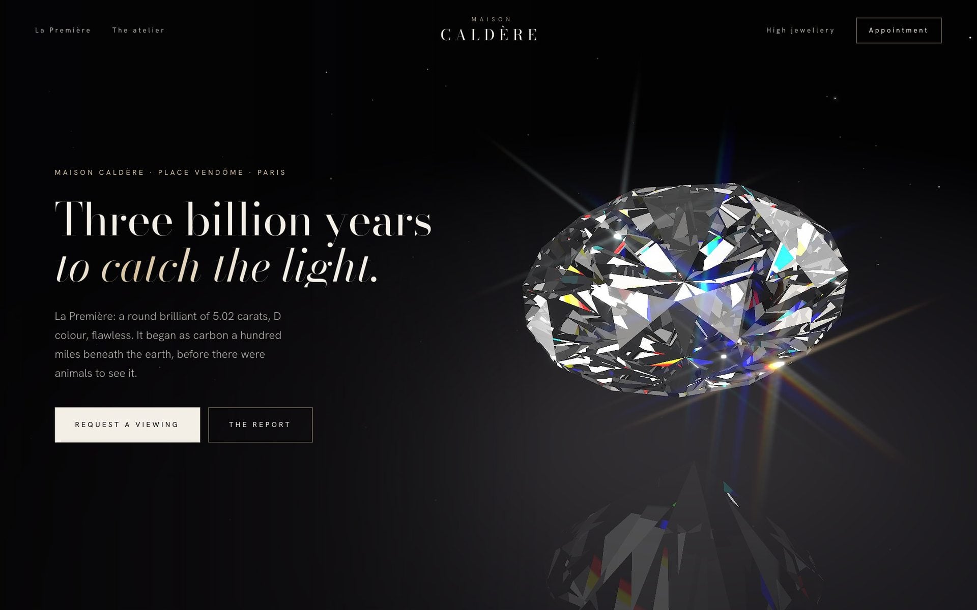 CALDÈRE: A diamond, traced ray by ray